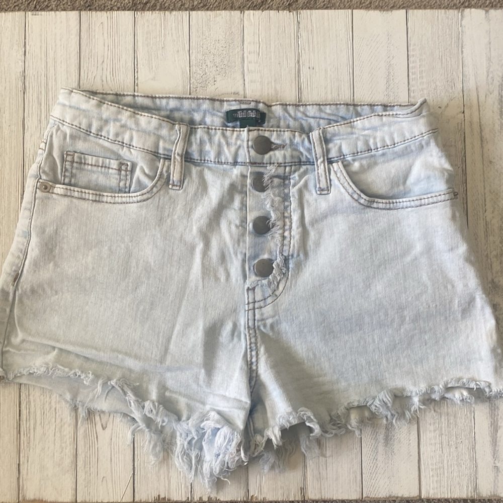 Acid washed Button Down Jean Shorts